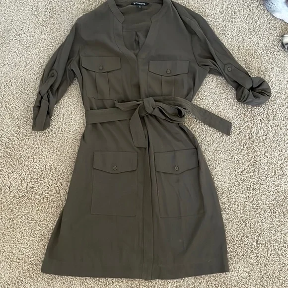 olive green work dress Green Bodycon Button Sweater Dress & Reviews - Green - Dresses main image 0